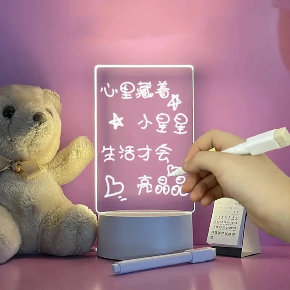 Нічник-дошка акрилова з підсвічуванням та маркером LAMP 3D USB 175×125×4 мм | Зображення 3