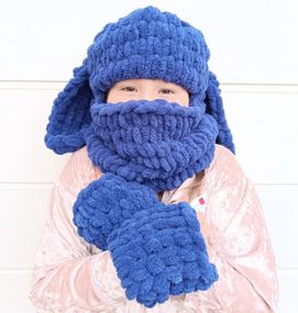 Синя дитяча шапка-балаклава