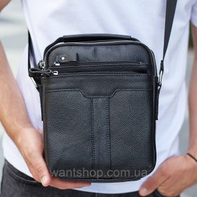 Чоловіча шкіряна сумка-барсетка з ручкою Tiding Bag TM-85944 чорна