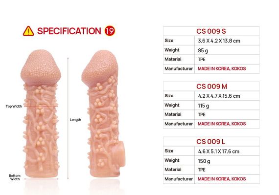 Насадка на член Kokos Cock Sleeve CS 009 L | Зображення 6