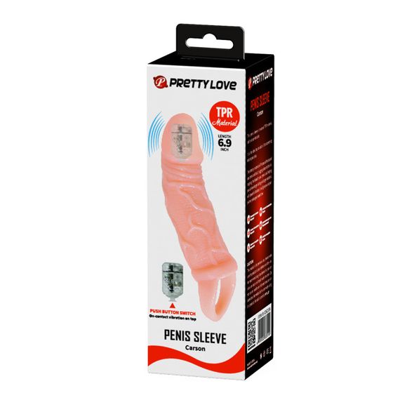 Насадка на член - Pretty Love Carson Vibrating Penis Sleeve Flesh sexstyle | Зображення 6