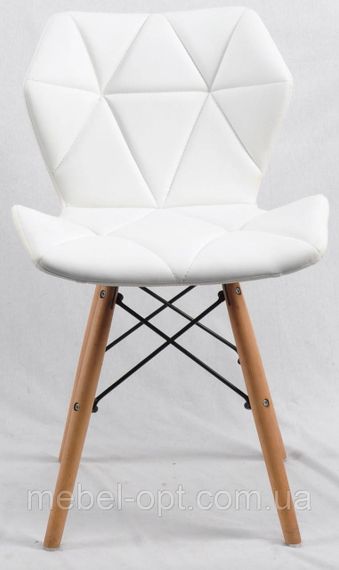 Стілець Greg біла екошкіра, на дерев'яних букових ніжках, дизайн Charles Eames | Зображення 3