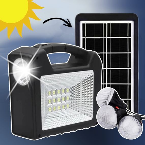 Портативна станція для зарядки GD 103 з 3 лампами та сонячною панеллю XPRO (43249-GD 103_586) | Зображення 2