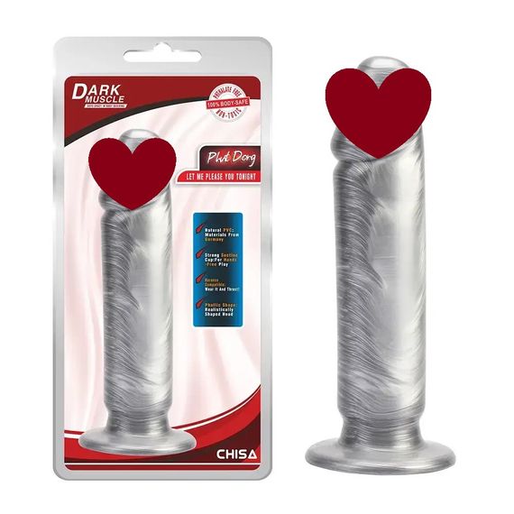 Фалоімітатор на присосці реалістичний Chisa Dark Muscle PHUT Dong, сріблястий Sex Aura