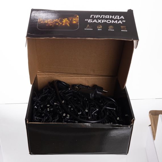 Новорічна гірлянда вулична Бахрома 36 м 600 LED чорний провід Жовтий 36МBY | Зображення 3