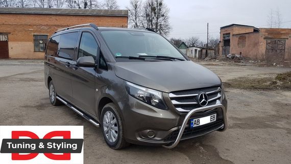 Бічні труби 2 шт., нерж.) d70, Довга база для Mercedes Vito / V W447 2014-2024 рр | Зображення 4