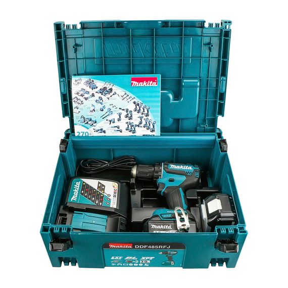 Шуруповерт аккумуляторный Makita DDF485RFJ (50 Нм, 1.5-13 мм, BL, LXT) | Зображення 7
