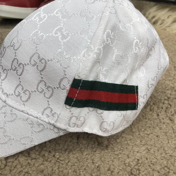 Кепка Baseball Hat Gucci Web GG Supreme White | Зображення 1