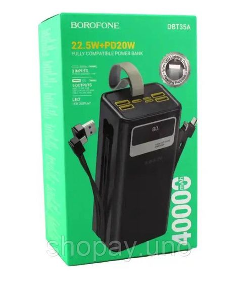 ПоверБанк 100000 mAh з швидкою зарядкою Power Bank DBT35A • Потужний повербанк DBT35A для тривалої автономної роботи | Зображення 2