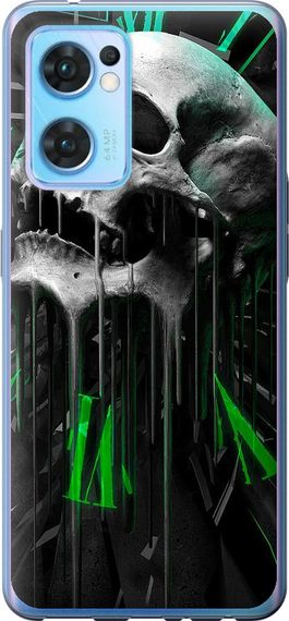 Чехол на Oppo Reno7 5G Череп-часы "4100u-2669-17620"