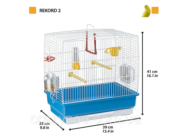 Клітка для канарок і маленьких птахів Ferplast Rekord 2 39x25x41 см 52007811 | Зображення 1