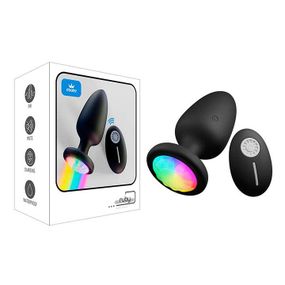 Светящаяся анальная пробка с вибрацией 10X Light Up Rechargeable Anal Plug - 4,4 см – Анальные игрушки