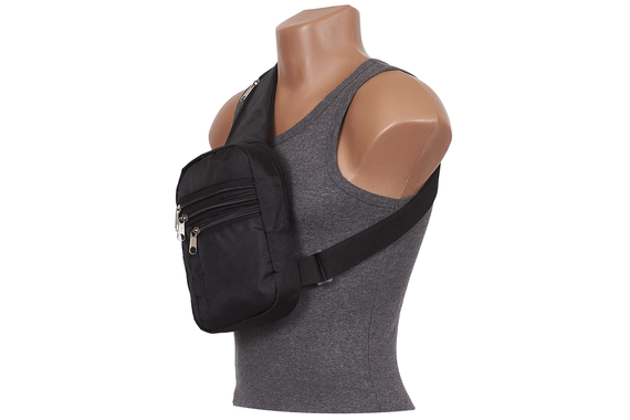 Сумка кобура для прихованого носіння пістолета, нагрудна, зі швидким доступом до зброї (водостійка, чорна) MAS | Зображення 2