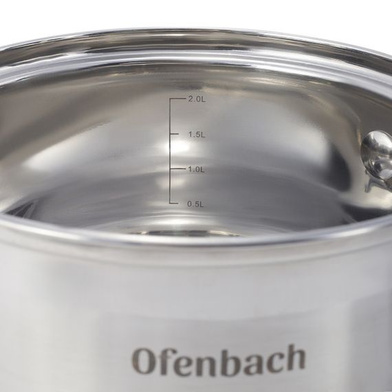 Набор посуды Ofenbach 6 предметов из нержавеющей стали 3 кастрюли 1.1 л 1.7 л 2.4 л (NB100002) | Зображення 6