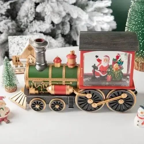 Новорічний нічник з музикою та блискітками XMAS 2110 17 х 32 х 9.5 см USB-кабель або 3 батареї AA | Зображення 3