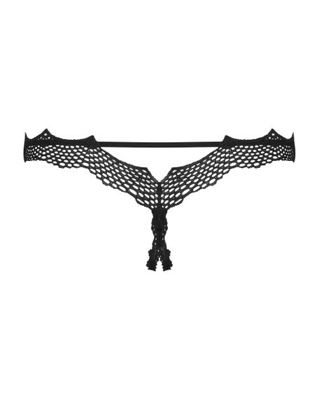 Трусики с разрезом Obsessive Bravelle Черный S/M | Зображення 4