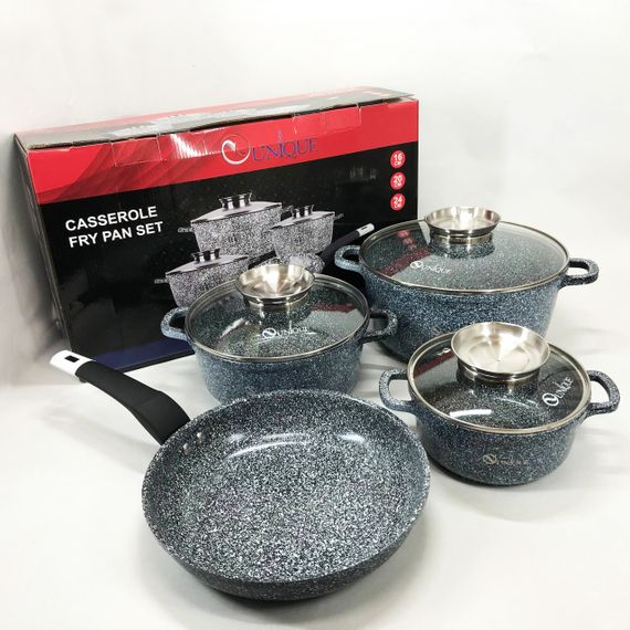 Каструля з якісних матеріалів, Каструлі з прозорими кришками, Набір кастрюль для електричних плит VJ-61 | Зображення 3