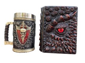 Подарунковий набір Кухоль 3D Крилатий Череп і Блокнот 3D «Око Пламінного Дракона»