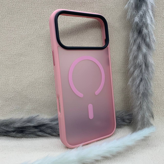 Чохол для Iphone 17 Pro Max Wlons протиударний PC+TPU MagSafe Матовий Рожевий