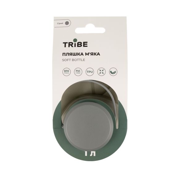 Пляшка м'яка Tribe Soft Bottle 1 л Grey, складана питна фляга-гідратор туризм, зручна пляшка тріб спорт риболовля | Зображення 6