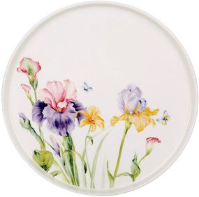 Набір 6 порцелянових тарілок "Iris" Ø25.5см, плоска з низьким бортом