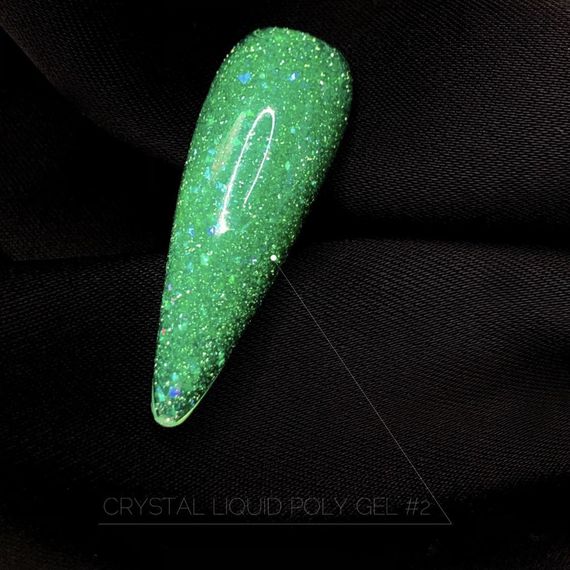 Светоотражающий жидкий полигель Crooz Crystal 02 (зеленый) 15мл | Зображення 1