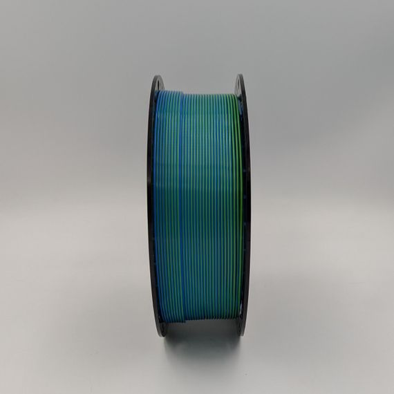 PLA+ пластик MT Filament для 3D-принтера 1.75 мм 1 кг синий-зелёный (3DMT-PLA+1.75-01-BG) | Зображення 3