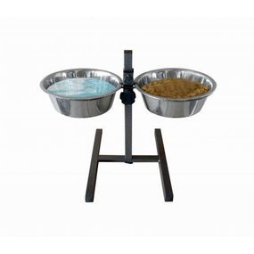 Подставка SWI высокая металлическая под миски + 2 миски, 2 х 3.95 л