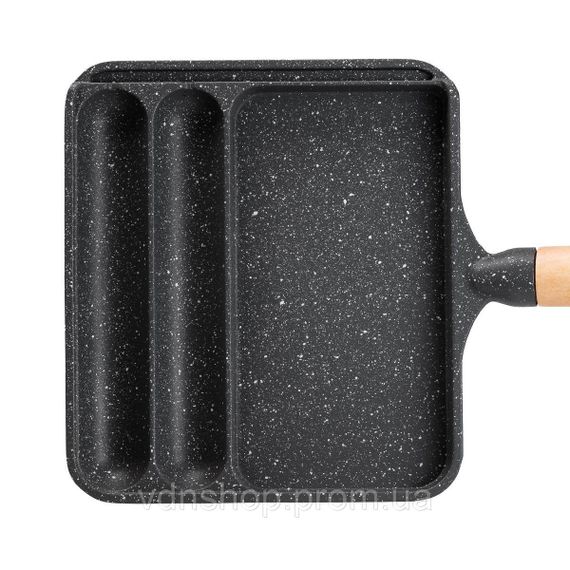 Сковорода прямокутна на 3 секції з антипригарним покриттям сіра HP39572C | Зображення 5