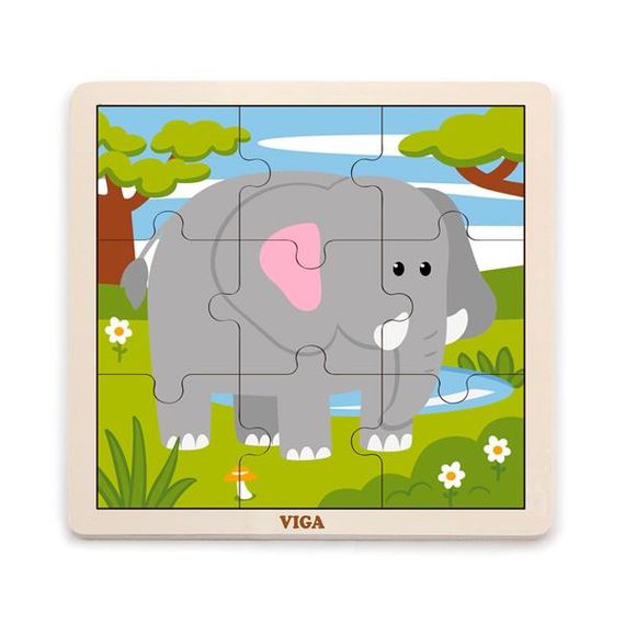 Дерев'яний пазл Viga Toys Слоник, 9 ел. (51441)