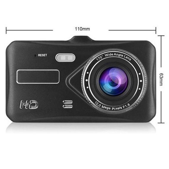 Автомобильный видеорегистратор с двумя камерами T672, LCD 4",1080P Full HD, с поддержкой ночного видения | Зображення 1