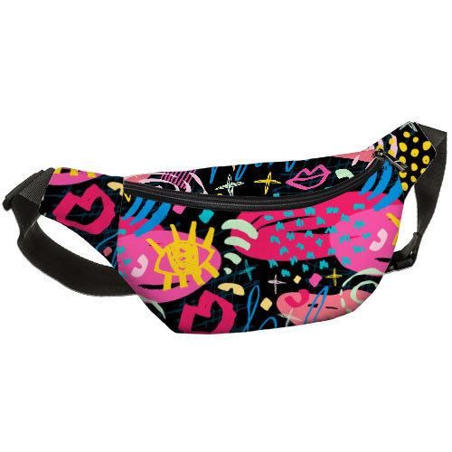 Сумка на пояс бананка Bumbag Абстракция 27x16 см (BB_18J038_BL_BL)