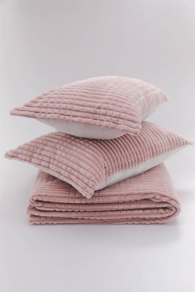 Покрывало с наволочками Merinos Modern Line 220×240 см. Пудра | Зображення 1