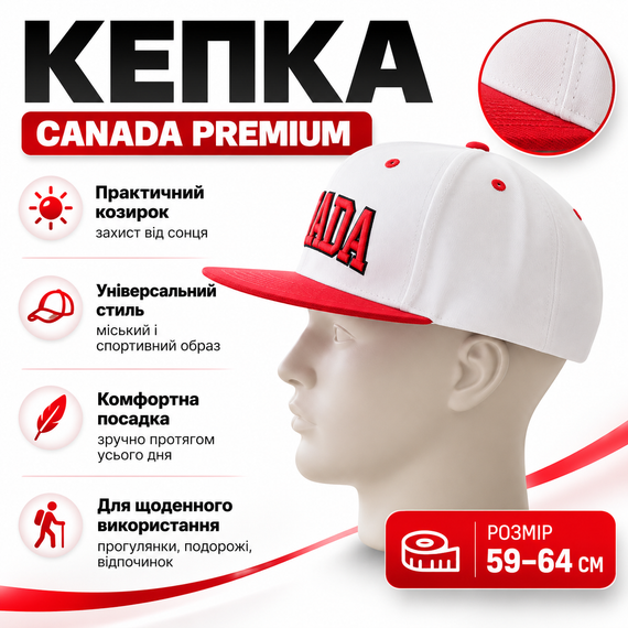 Кепка Canada Premium 59-64 універсальна з регульованим ремінцем та комфортною посадкою повсякденна бейсболка | Зображення 3