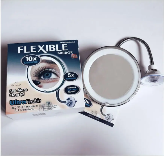 Дзеркало для макіяжу з LED підсвічуванням кругле Flexible присоска гнучкий тримач WO 30 | Зображення 4