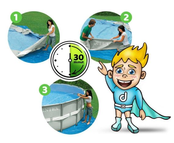 Басейн каркасний 17 в 1 INTEX 26716, 366 x 99 см + машина для створення бульбашок (DM-26716-M) | Зображення 6