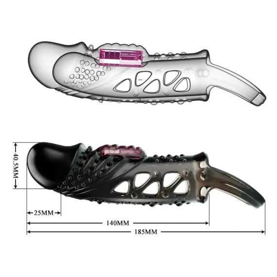 Насадка з вібрацією CECELIA (чорна) Sex Aura | Зображення 8
