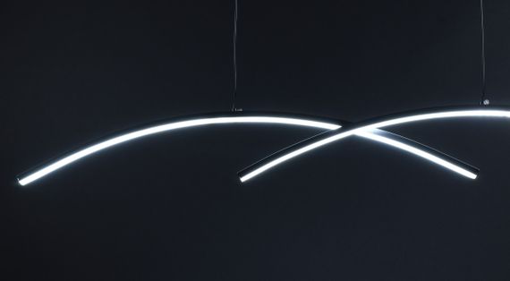 Люстра світлодіодна підвісна LED світильник для квартири на стелю лед 27843 Чорний 20-150х6х100 см. | Зображення 6