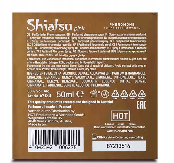 Духи з феромонами жіночі SHIATSU Pheromone Fragrance Women Pink, 50 мл Sex Aura | Зображення 4