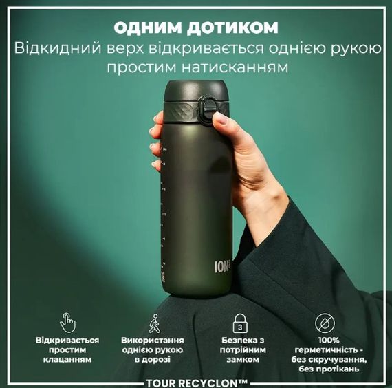 Пляшка для води ION8 750 мл (ЕКО пляшка) BPA Free Dark Green (I8RF750DGRE) | Зображення 5