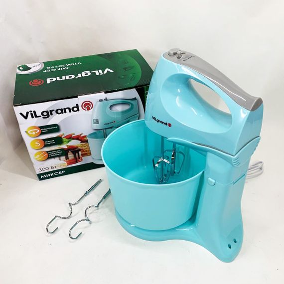 Миксер для удобного приготовления пищи ViLgrand VHM3017B 300 Вт, Двухвенчиковый миксер для кухни XA-89 | Зображення 8