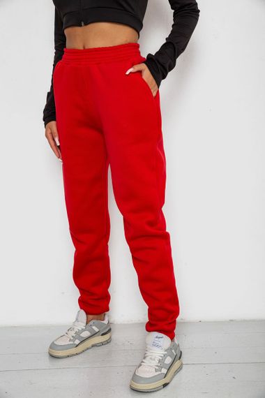 Спортивные штаны женские на флисе  -уценка, цвет красный, 238R57828-U-42 | Зображення 2