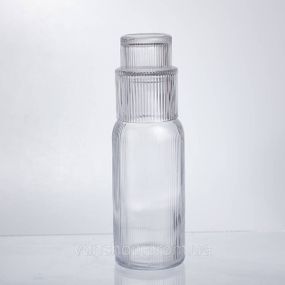 Глечик 700 мл зі склянкою 1 (шт) графин для компоту соку води лимонаду глечик для напоїв Прозорий HP-19-L3