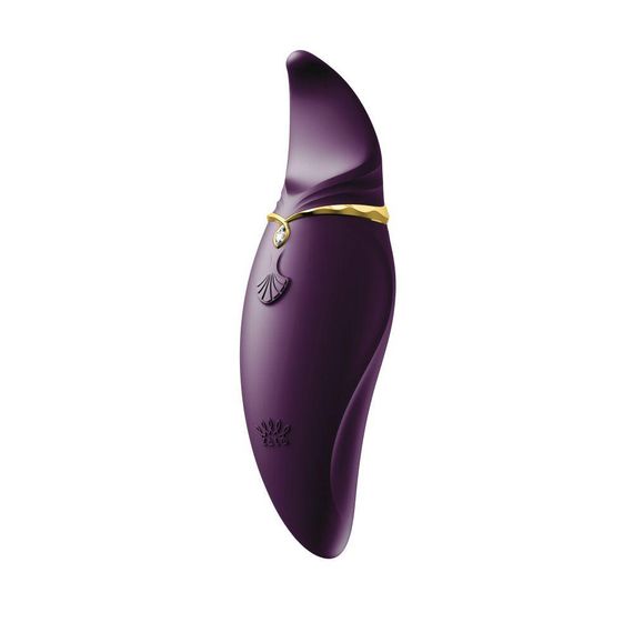 Вібратор 2в1 з язичком Zalo — Hero Twilight Purple, кристал Swarovski Sex Aura