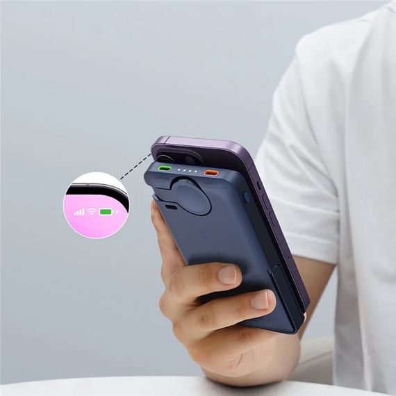 Портативное ЗУ Power Bank JJT-MP01 2in1 20W с БЗУ+iWatch 10000 mAh Blue | Зображення 4