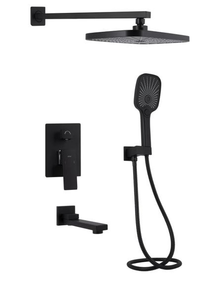 Душова система універсальна Qtap Gemini Black Matt прихованого монтажу QTGEM114BLM45703