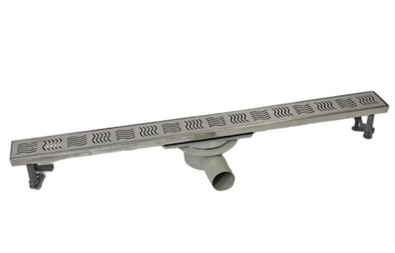 Душевой канал с горизонтальным фланцем Maxiflow Standart Line 60 см 360° решетка Волна 4013.00360K.060.1