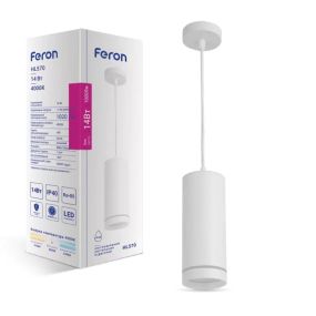 Підвісний світлодіодний світильник Feron HL570 14W 4000K білий циліндр
