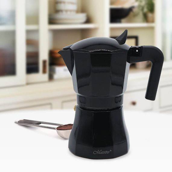 Кофеварка гейзерная Maestro MR-1658-9 450 мл 9 чашек черная