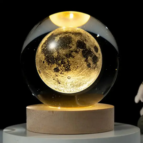 Світлодіодний нічник кришталева куля декоративний 3D-Dнічник "Планета Земля" з led-підсвіткою від USB планета  знижка